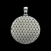 Hip Hop Custom Mönster S Sterling Sier Circle Shaped Disk Moissanite Diamond Necklace Pendant