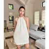 Casual Dresses Shpmishal Summer Style Slim Hanging Neck Strap Dress Off the Shoulder Short Fashion A-Line Female Clothing