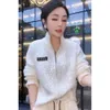 European Small Fragrant Style Sequin Sweater Cardigan for Women's Autumn and Winter New Light Luxury Heavy Industry Design Feeling Double Zipper Jacket Top