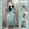 Women's Sleepwear Pajamas Set Warm Sweet Hooded Nightgown Clown Fish Animal Cosplay Suit Winter Flannel Home Clothes Soft Robes