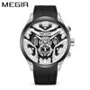 Megir New Mens Silikon Silikon wielofunkcyjny kreatywny tarczę modę trend sportowy zegarek sportowy