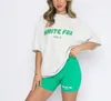 Women White Foxx Krótkie rękawowe T-shirt Summer Summer Short Rleeve Męskie damskie koszulki Whiteshoes moda moda swobodny druk europejski biały bluza z kapturem Foxx 348