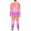 Men's Sleepwear Sunset Cloud Pajama Sets Autumn Bright Tie Dye Kawaii Home Unisex 2 Piece Vintage Oversize Design Suit Present