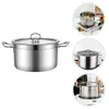 Double Boilers Soup Pot Steam Practical Household Cooking Stock Noodles Dual Handle Food Grade Cookware Kitchen Camping