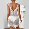 Traje de baño para mujer Vestido de playa de ganchillo para mujer Ahueca hacia fuera el traje de baño Cubrir hasta el vestido transparente Traje de baño Bikinis de verano Up-Ins Calidad superior