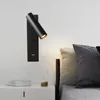 Настенный светильник 3 Вт, подсветка, вращение на 350 градусов, регулируемый El, прикроватная тумбочка для спальни, чтение с USB-интерфейсом