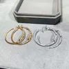 Projektant biżuterii Mesikas kolczyki dla damskiej wysokiej wersji proste przesuwane pełne diamentowe kolczyki kolczyki popularne transmisje na żywo