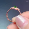 Cluster Rings CoLife Jewelry Fashion Gemstone Ring For Daily Wear 4mm 5mm Natural Diopside 925 Silver Girl Gift