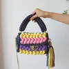 Evening Bags 2024 Handmade Shoulder Bag For Women Beach Woven Tassel Fashion Hollowed Out Color Ethnic Style Handbag Gift Friends