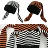 Berets Striped Beanie Hat Cosplay Costume Cap Winter Teens Warm Headwear DXAA