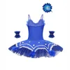 Stage Wear Vestito da balletto Ragazze Paillettes Danza Ginnastica Body Tutu con maniche a braccio Clip per capelli Set Ballerina Costumi del partito