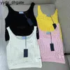 Prado Femmes Designer Knits Summer Sexy Tanks Vest Tops Triangle Badge Camis Mode Tees Femmes T-shirts Lady Pull Jumper 11 styles Taille libre