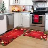 Ковры Рождественский кухонный ковер (2 шт.) Веселая моющаяся подушка Удобное розовато-лиловое покрывало