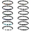 19 Stile Herren-Armband, natürlicher Edelstein, Tigerauge, Hämatit-Perlen-Charm, echtes Lederarmband, Armreif 240220