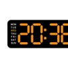 Horloges murales Horloge de bureau Luminosité réglable Grand affichage Semaine suspendue numérique