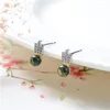 Stud Earrings Light Luxury Ear Studs 925 Sterling Silver Woman Fashion Jewelry High Quality Olivine Girl's Birthday Present