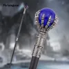 كرة زجاجية زجاجية زرقاء steampunk walke cane الأزياء زخرفية المشي عصا نبيل كرسيير مقبض المقبض عصا المشي 93 سم