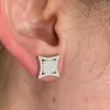 Orecchini da uomo con borchie in moissanite Vvs con diamanti aquilone da 10 mm Borchie in oro 10k ghiacciate con retro a vite