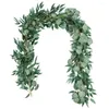 Fleurs décoratives 200 cm guirlande d'eucalyptus artificielle rotin pour couronnes bricolage décorations de mariage arc mur toile de fond vert suspendu vigne fausse