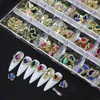 24 Grids Alloy Peach Heart Butterfly Shaped Diamond For Nails Art Decorations DIY Nail Fingertip Jewelry Set AB Nail Rhinestones 240219