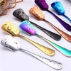 Stainless Steel Ice Cream Spoon Cake Honey Coffee Spoons Solid Color Yogurt Dessert Small Scoop Kitchen Hotel Dining Supplies TH1308