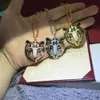 Carteira Designer -Karren Katze für Frauen Cartera Luxusschmuck modische und domineering Persönlichkeit Leopardenkopf Anhänger Halskette gegen Gold Halskette Accessori