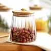 保管ボトルガラス密閉缶bamboo bamboo lid airtight Food Tea Canister Kitchen Spice Jar