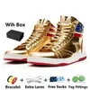 T Sneakercons Basketball Casual Schuhe Die Never Surrender High-Tops Designer 1 TS Gold Custom Men Outdoor Sneakers Komfort Sport Trendy Schnüre-up Outdoor mit Box Big 47