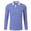 Polos Polos Russian Naval Jack Flag Emblem Stripes Polo Shirts Bawełniany długi rękaw marynat