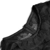 Lange jurk ontwerper mode nieuwe lente herfst dames hoge kwaliteit vintage elegante chique party casual dot verf mesh zwarte jurken