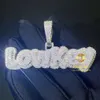 Moda jóias personalizado hip hop brilhando totalmente gelado vvs moissanite diamante carta nome pingente colar conjunto