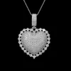New Heart Pendant 힙합 Full Iced Out Moissanite Stone Tennis Chain Necklace Women Jewelry