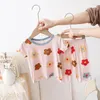 Conjuntos de roupas bebê meninas pijamas2024 verão crianças floral casa roupas conjunto tops shorts 2pcs terno crianças estilo coreano ternos