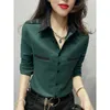 Women's Blouses Spring Summer Korean Fashion Patchwork Elegant Shirt Female Long Sleeve Slim Blouse Top Women All-match Bottomiong Cardigans