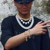 Kinesiska element Hip Hop Jewelry Sterling Sier VVS Moissanite Diamond Iced Out Eight Diagrams Cuban Link Chain Halsband