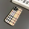 مصمم فاخر iPhone 15 Pro Max Phone Cases for 15Plus IP14 Promax 13 12 11 Cleass Classic Pattern Leather Cover الخلفي