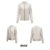 2024 Primavera Autunno Donna Bomber Giacca da donna a maniche lunghe Casual Leggero Zip Up Flight Top BKW24011