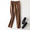 Womens Pants Genuine Sheepskin Leather Fashion Casual Pencil Sheep E75