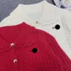 Miumius Designer Knitwear Luxury Fashion для женщин вязание футболки ранняя весна вышиваемая буква