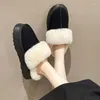 Pantofole invernali da donna stivali caldi piattaforma infradito pantofole corte in peluche scarpe da casa in cotone da donna