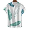 Модные мужские гавайские рубашки с перьями и графическими рукавами, негабаритные топы, короткая повседневная приморская летняя одежда ПРАЗДНИК Harajuku 240223