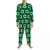 Pijamas masculinos pijamas homens retro mod quarto kilim outono cores duas peças soltas pijama conjunto de mangas compridas moda oversize casa terno