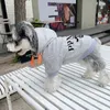 Designer Dog Clothes Brand Dog Apparel Soft Warm Dog Hoodie with Classic Letter Pattern Cotton Puppy Jacket Winter Pet Coats for Small Medium Dog Gray XXL A950