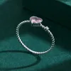 Кольца кластера HOYON, модное простое кольцо из стерлингового серебра S925 с розовым бриллиантом «Любовь», женское кольцо с витой пыльцой вереска, ювелирное кольцо с кристаллами