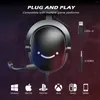 Headset 3,5 mm jackusb-hörlurar med 7,1 surroundljud/volymkontral/stumbrytare för PC/MAC/PS4/PS5 Mixer-H9