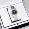 Женские часы, роскошные модные 34 мм, с бриллиантовой перегородкой, золотой циферблат из нержавеющей стали, кварцевый механизм, пряжка с бантом