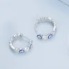 Studörhängen självprodukt 925 Sterling Silver Charms Demon Eye Charm Ear Ornament Nation Fina smycken Makande Fit Original Women Gift