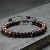 Bracelets de charme en bracelet de perles de noix de coco pour hommes à la main réglable en macramé Braclet en bois naturel Braslet Festival accessoires Vintage Joias