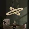 Pendant Lamps TEMAR European Lamp Luxury Crystal Round Rings LED Fixtures Decorative Chandelier For Dinning Room Bedroom