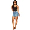 Kjolar kvinnor mode sexig bodycon mini eleganta damer casual street trendig denim korta kvinnliga smala jeans klänning blå